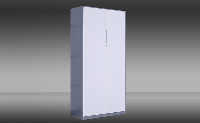 Gray and white file cabinet 